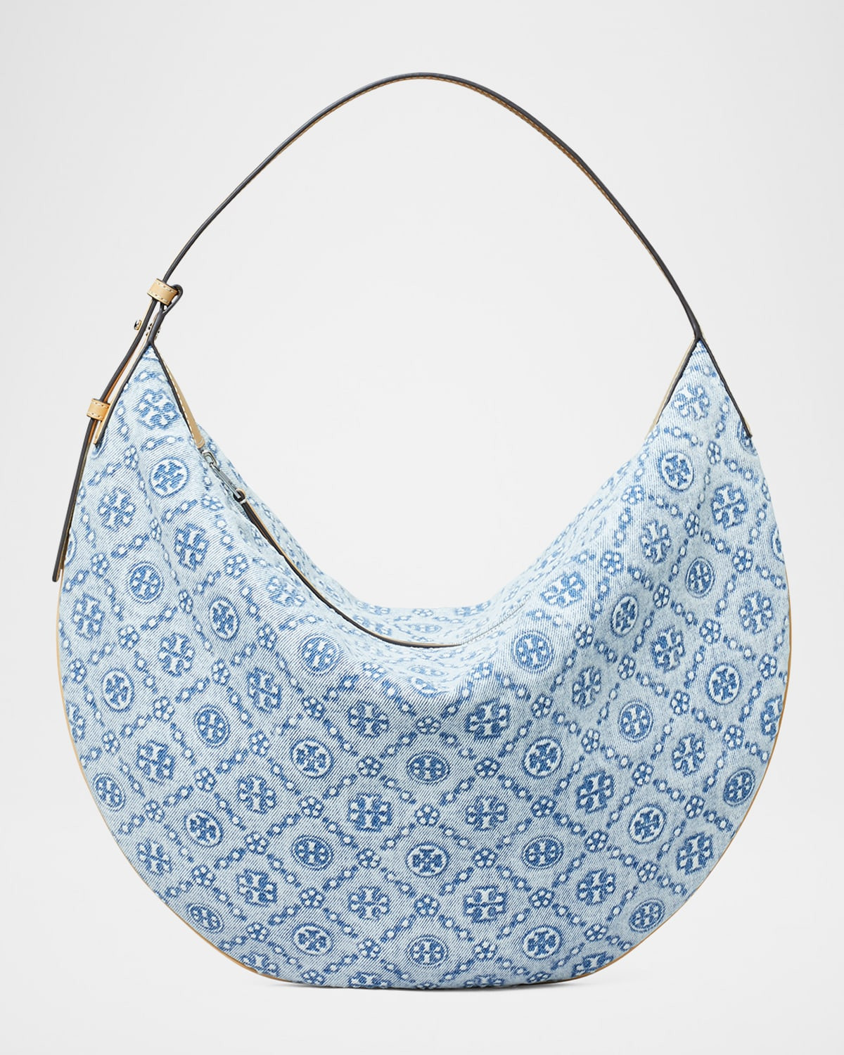 T Monogram Denim Hobo Bag | Neiman Marcus