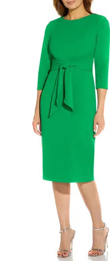 Tie Waist Crepe Sheath Dress | Nordstrom