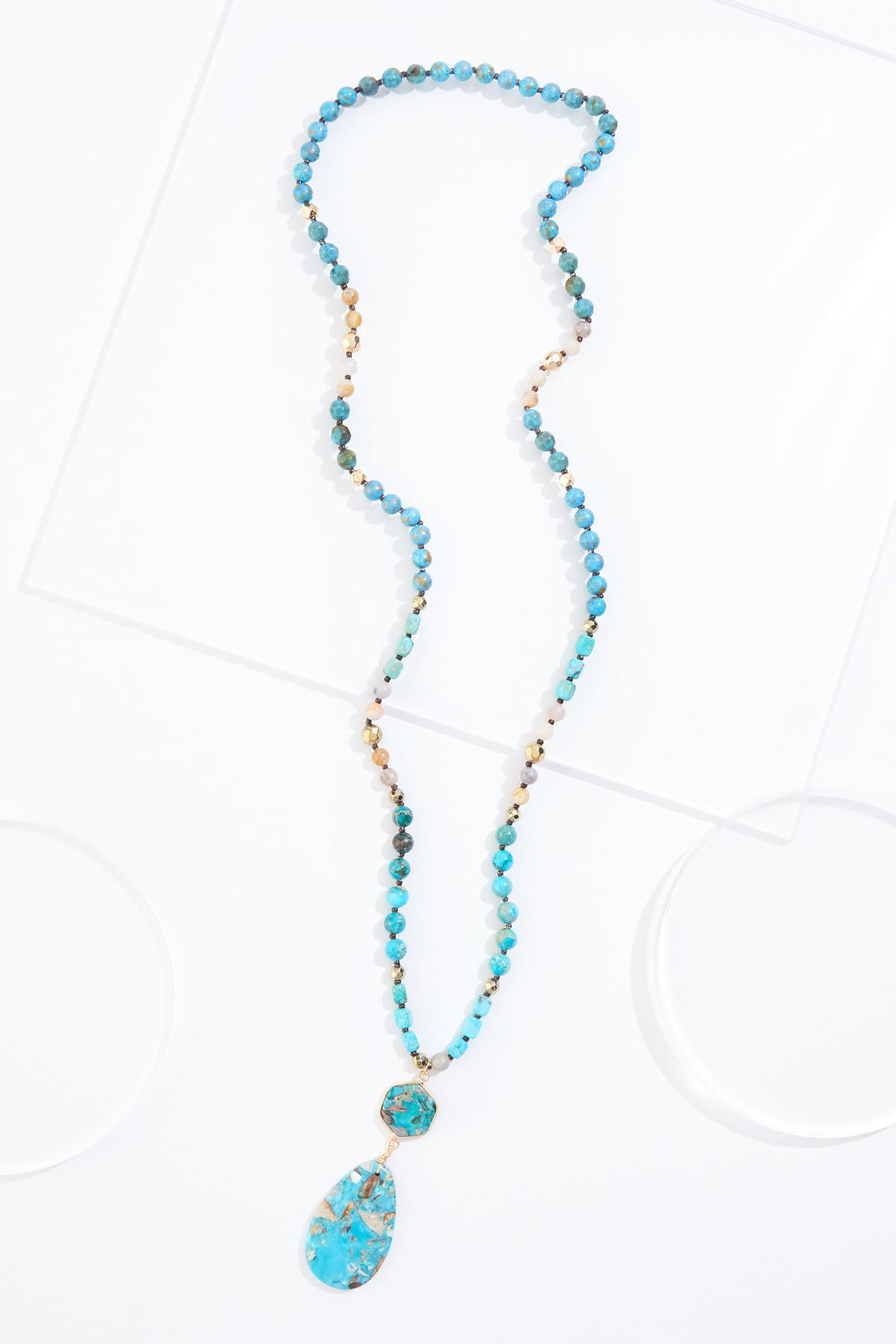 Semi- Precious Turquoise Beaded Necklace | Cato Fashions