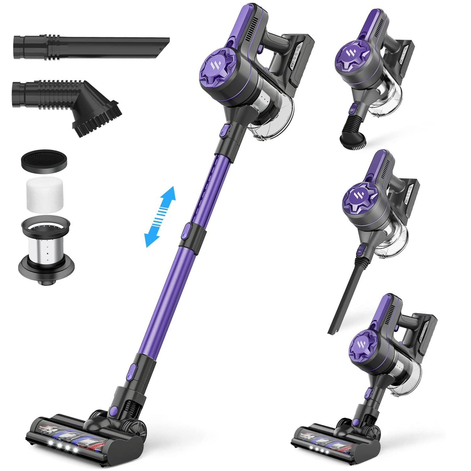 Cordless Vacuum Cleaner, Cordless Vacuum with 80000 RPM High-Speed Brushless Motor, 20Kpa Super S... | Amazon (US)
