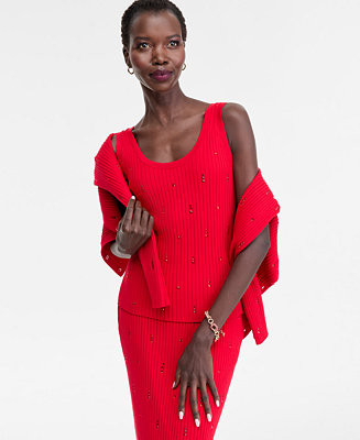 I.N.C. International Concept Women's Embellished Sweater Tank Top, Macy's Exclusive | Macy's