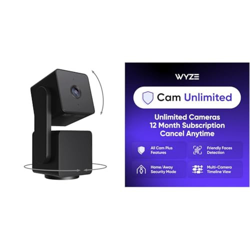 WYZE Cam Pan v3 Black 2-Pack Cam Unlimited Yearly, Covers Unlimited Cameras, Auto-Renews at $99.99/Year, Activation Required | Amazon (US)