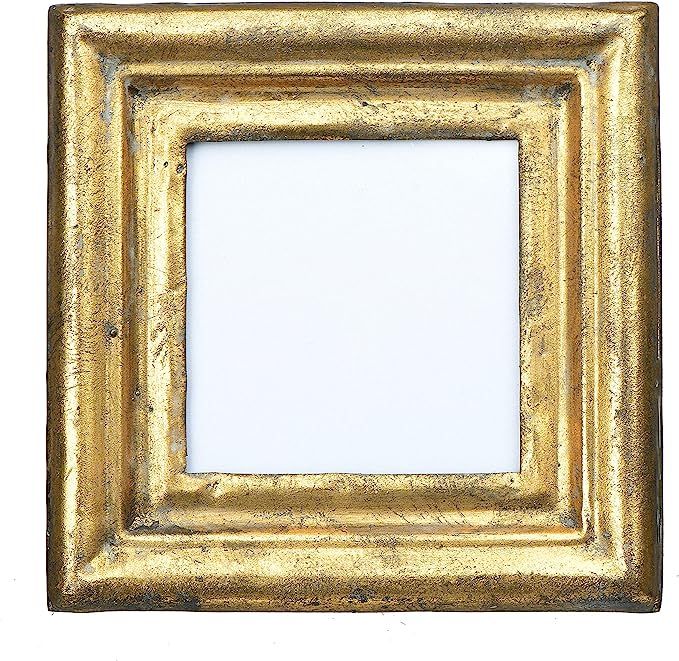 Creative Co-op Antiqued Gold Square (Holds 3.5" x 3.5" Photo) Picture Frame | Amazon (US)