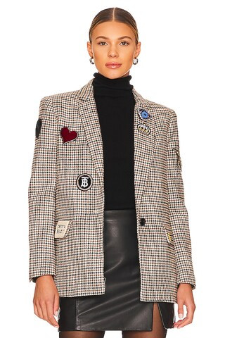 Central Park West Lucky Patches Blazer in Houndstooth from Revolve.com | Revolve Clothing (Global)