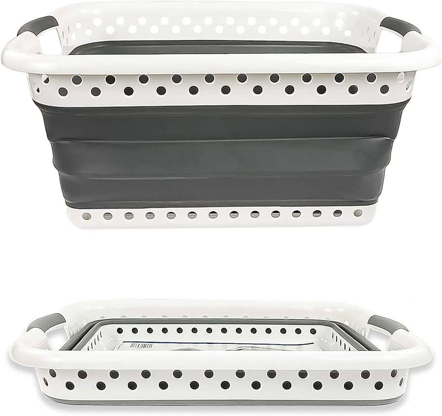 Crystals Large Collapsible Fold Able Laundry Basket Pop Up Clothing Washing Storage For Bedrooms ... | Amazon (UK)