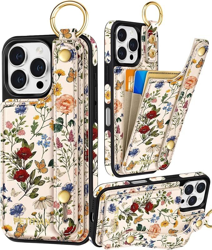 Petitian for iPhone 16 Pro Max Case Wallet - Women Girls Cute Girly Aesthetic Unique Design Leath... | Amazon (US)