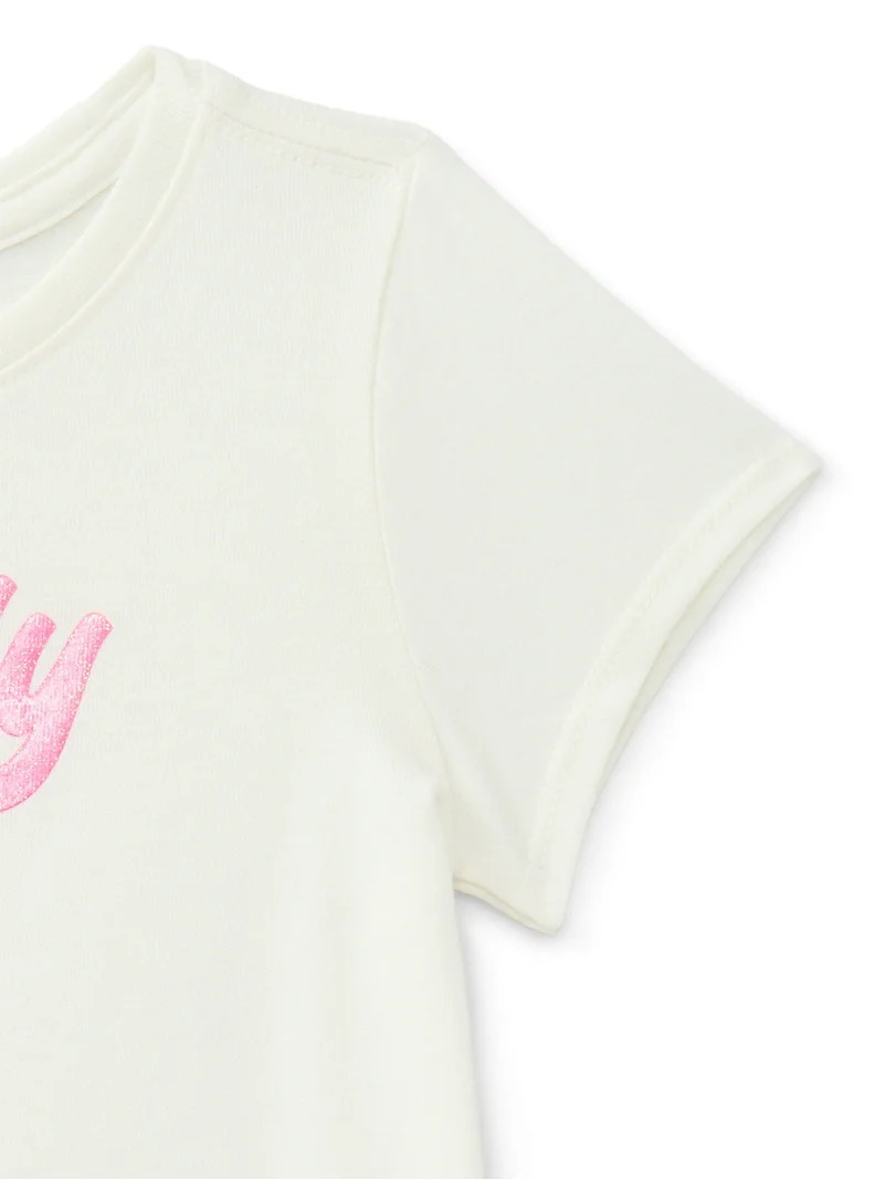 Wonder Nation Toddler Girls Tee with Short Sleeves, Sizes 18M-5T | Walmart (US)