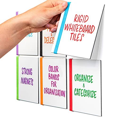 M.C. Squares Mini Dry-Erase Tile 6-Pack | Small Stackable Whiteboards with Alignment Magnets | Premi | Amazon (US)