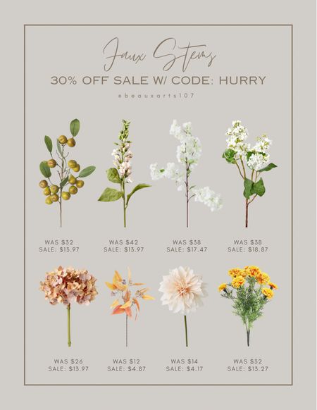 Save an extra 30% off these beautiful sale stems with code: HURRY today and tomorrow only!

#LTKSaleAlert #LTKHome #LTKFindsUnder50