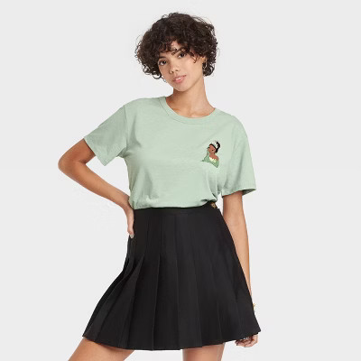 Women's Disney Princess Tiana Short Sleeve Graphic T-Shirt - Green | Target