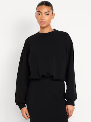 Bounce Fleece Bubble-Hem Sweatshirt | Old Navy (US)