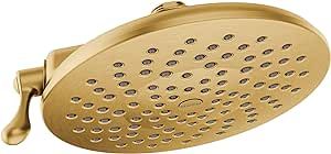 Moen Velocity Brushed Gold Showerhead Two-Function Rainshower 8-Inch Showerhead with Immersion Te... | Amazon (US)
