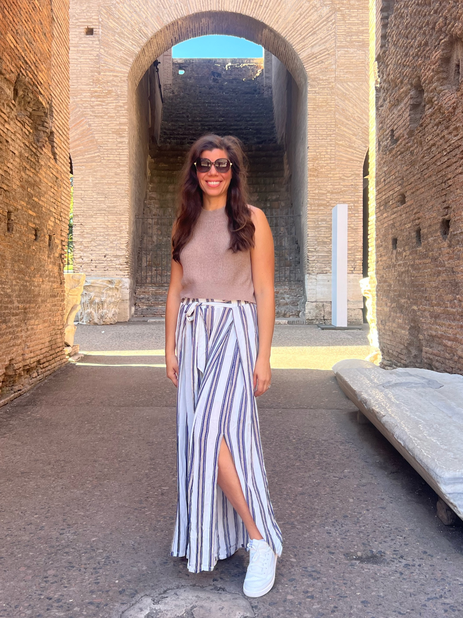 When in Rome, wear Palazzo pants. Summer/fall transitional outfit. Split leg wide pants with tie front & knit tank  

#LTKstyletip #LTKfindsunder50 #LTKtravel