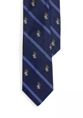Polo Ralph Lauren Men's Striped Silk Repp Club Tie, Navy Blue | Belk