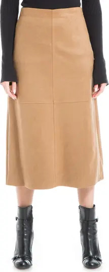 MAX STUDIO Faux Suede A-Line Midi Skirt | Nordstromrack | Nordstrom Rack