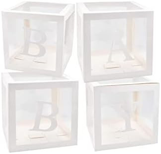 White Clear Baby Boxes with Baby Letters Party Decoration Transparent Ballon Boxes Backdrop - Baby S | Amazon (US)