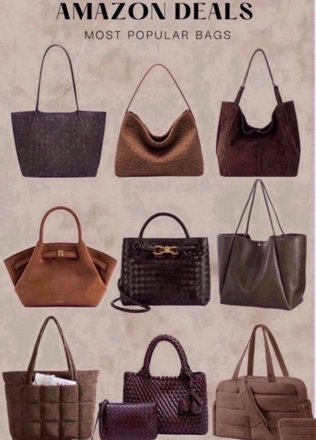 bestselling handbags 
tote bag 
brown aesthetic 






#amazonfashion #winterfashion #travelbag #workbag
