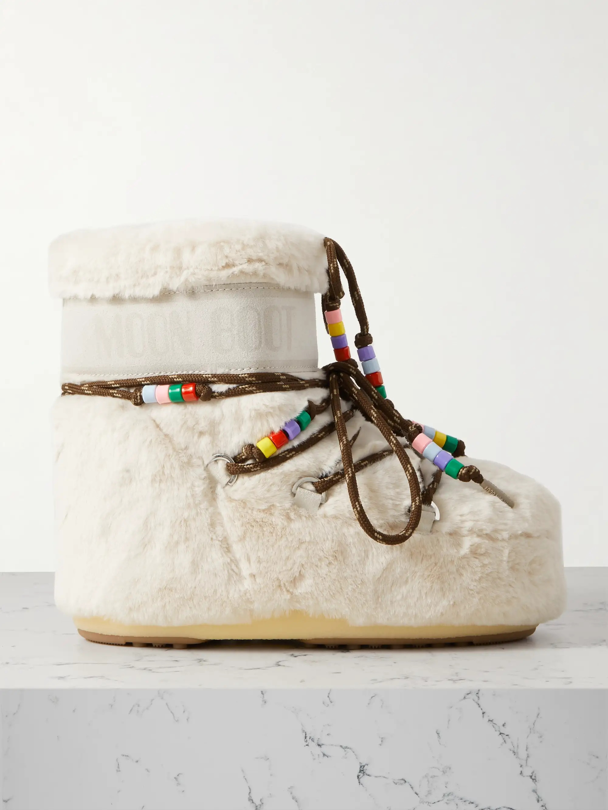 Icon Low embellished faux-fur and suede-trimmed shell snow boots | NET-A-PORTER (US)