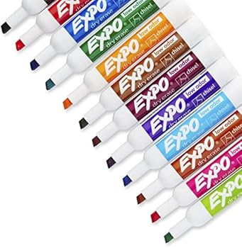 EXPO Low Odor Dry Erase Markers, Chisel Tip, Assorted Colors, 16 Pack | Amazon (US)