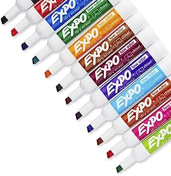 EXPO Low Odor Dry Erase Markers, Chisel Tip, Assorted Colors, 16 Pack | Amazon (US)