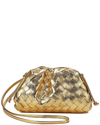 Woven Metallic Leather Pouch | Gilt & Gilt City
