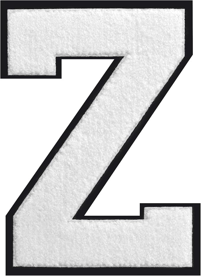 Single 4.0" White Chenille Varsity Letter Patch - Iron On or Sew On Applique for Letterman Jacket... | Amazon (US)