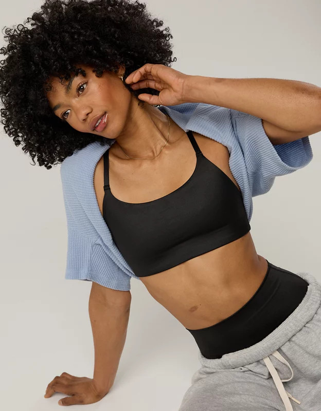 OFFLINE By Aerie Goals Gloss Strappy Sports Bra | Aerie
