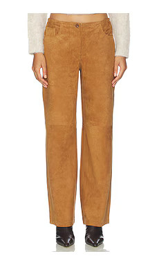 La Ligne Suede Jenny Pant in Tobacco from Revolve.com | Revolve Clothing (Global)
