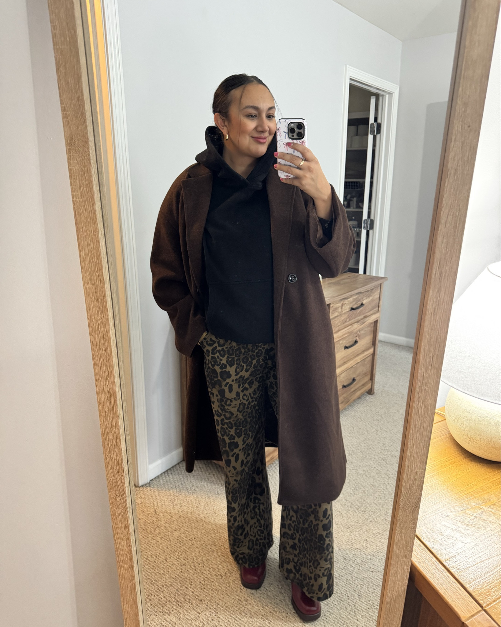 Outfit of the day wearing my new oversized wool coat and knee high boots under these bold pants.

#LTKMidsize #LTKStyleTip #LTKBeauty