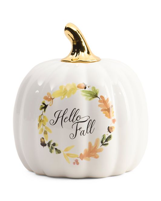 4.5in Hello Fall Pumpkin | TJ Maxx