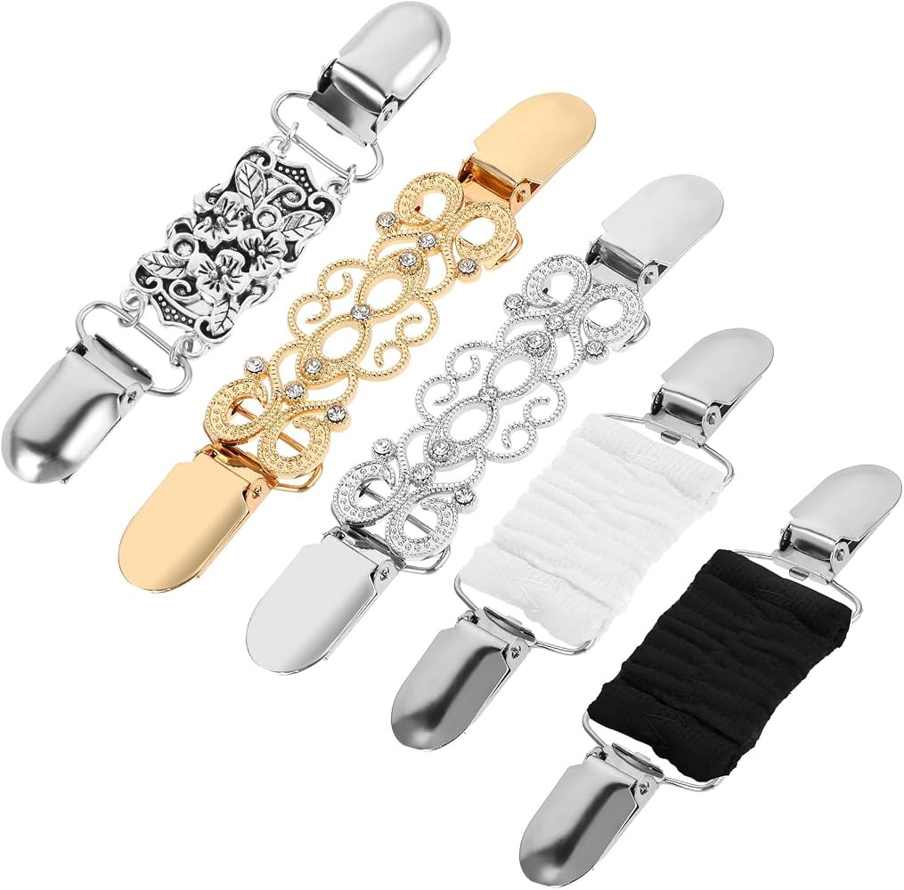 Vintage Waist Cincher & Shirt Clip Set - 5 Pcs Retro Cinch Clips for Sweater, Shawl, Cardigan & M... | Amazon (US)