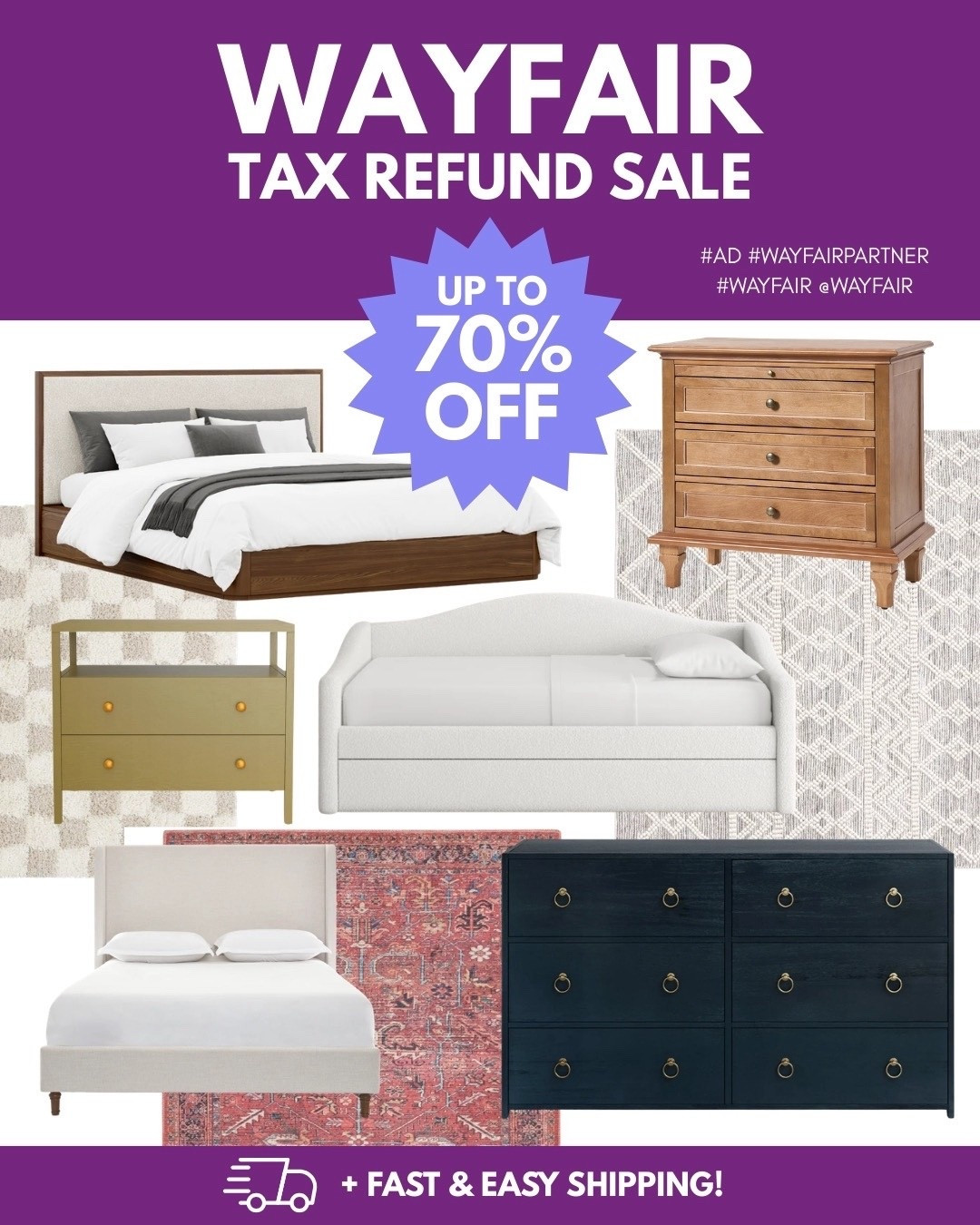 Spring bedroom glow-up, anyone? 🌿💛 Wayfair’s Tax Refund Sale runs 2/24/26–3/2/26—score up to 70% off on everything you need to refresh your space. We’ve linked our top picks for beds, area rugs, dressers, and more to help you create the coziest, most stylish retreat. Don’t wait…your dream bedroom is calling! ✨

#ad #WayfairPartner #Wayfair @Wayfair#LTKHome #LTKSaleAlert

#LTKSeasonal
