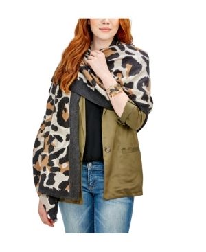 Two's Company Animal Perfection Cashmere-Like Leopard Scarf with Eyelash Fringe | Macys (US)
