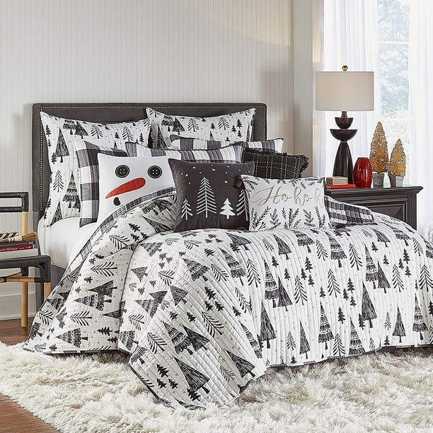 Levtex Home - Northern Star Quilt Set - King Quilt + Two King Pillow Shams - Christmas Tree - Bla... | Walmart (US)