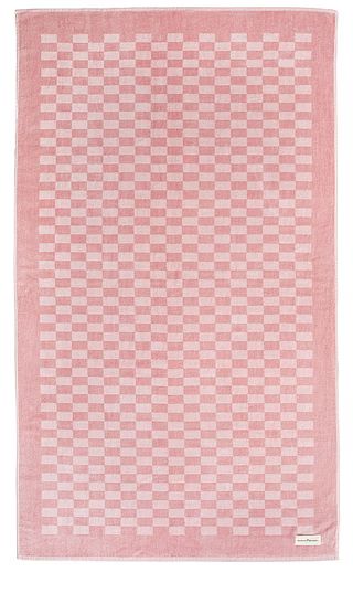 The Beach Towel in Dusty Pink Checker | Revolve Clothing (Global)
