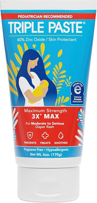 Triple Paste 3X Max Strength Diaper Rash Ointment, 40% Zinc Oxide, 6 oz | Amazon (US)