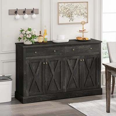 Accent Sideboard, Vintage Sideboard With Two Drawers And Four Doors, Storage Cabinet | Wayfair North America