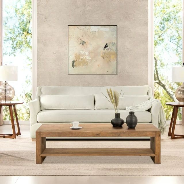 Jennifer Taylor Home Ada 83" Flared Arm Contemporary Sofa with Lumbar Pillows, Flax White Linen -... | Walmart (US)