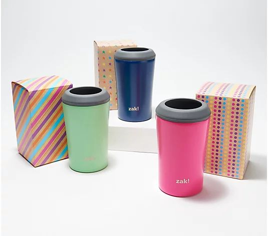 Zak! Designs S/3 4-in-1 Insulated Can & Bottle Coolers w/Boxes | QVC