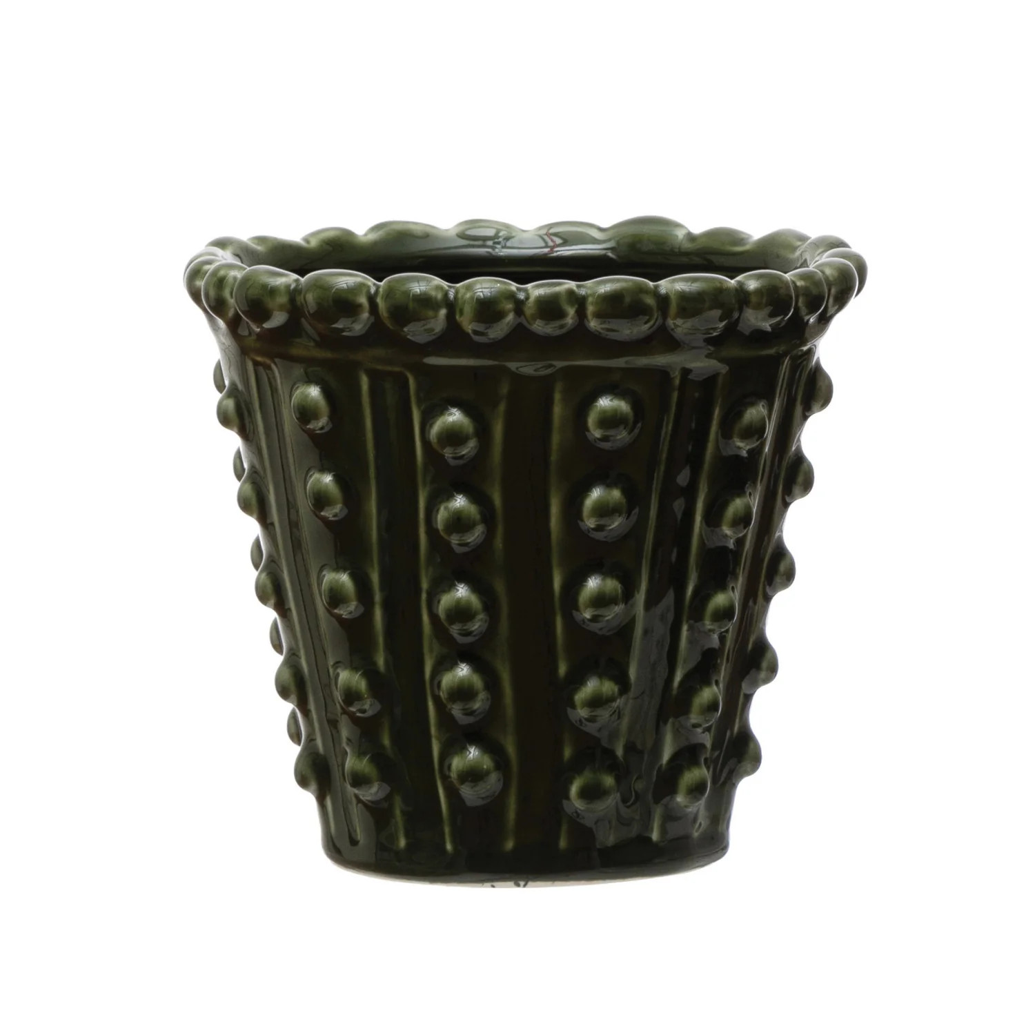 Green Stoneware Hobnail Planter | Auden & Avery