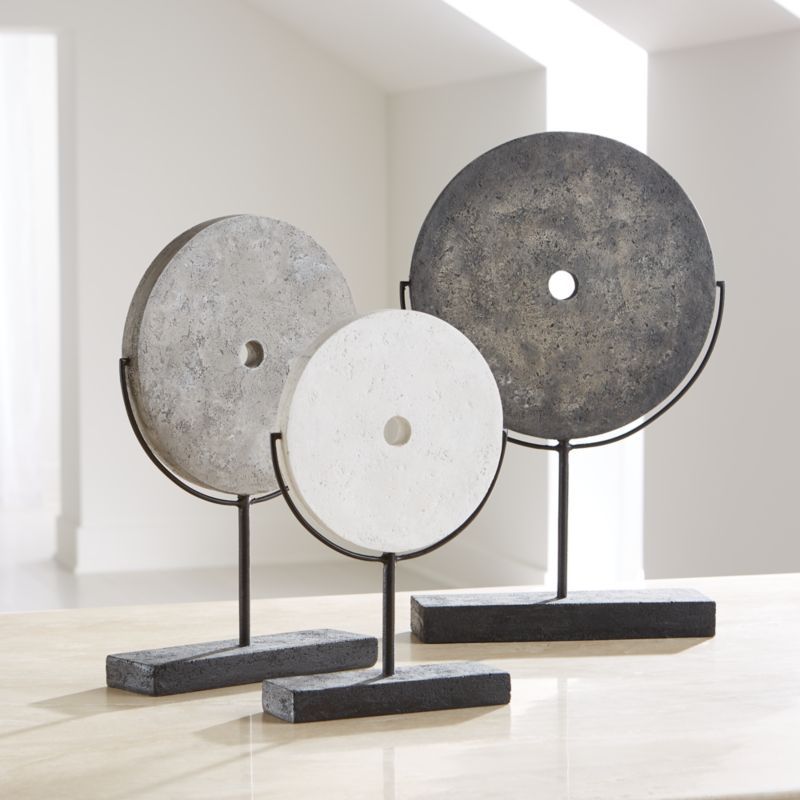 Volcanic Ash Disc Sculptures | Crate and Barrel | Crate & Barrel