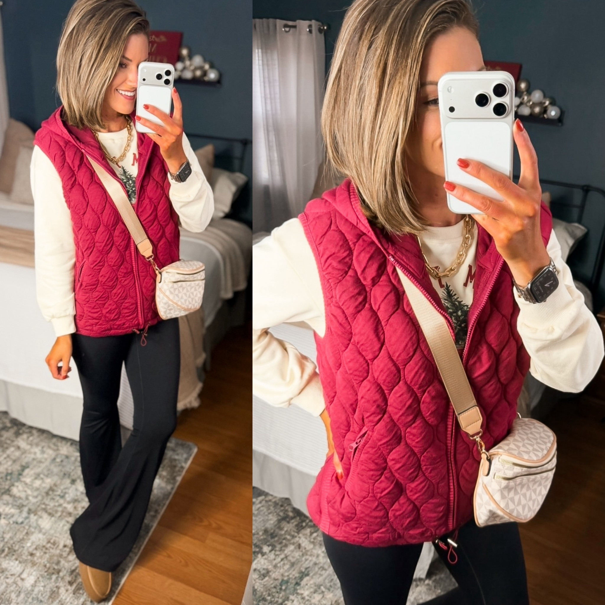 The ads for this vest finally got me, and I’m not mad about it. It’s sooooo good. 
Vest/small
Sweatshirt/small
Pants/ medium 34 length 

#LTKHoliday #LTKSeasonal