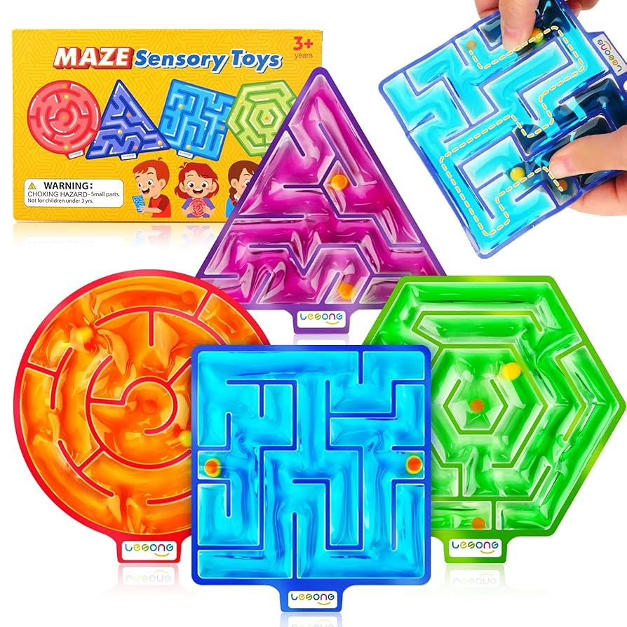 Squishy Toys Sensory Fidget Toys for Kids: 4 Pack Maze Sensory Toys for Autism - Fidget Toys with... | Amazon (US)