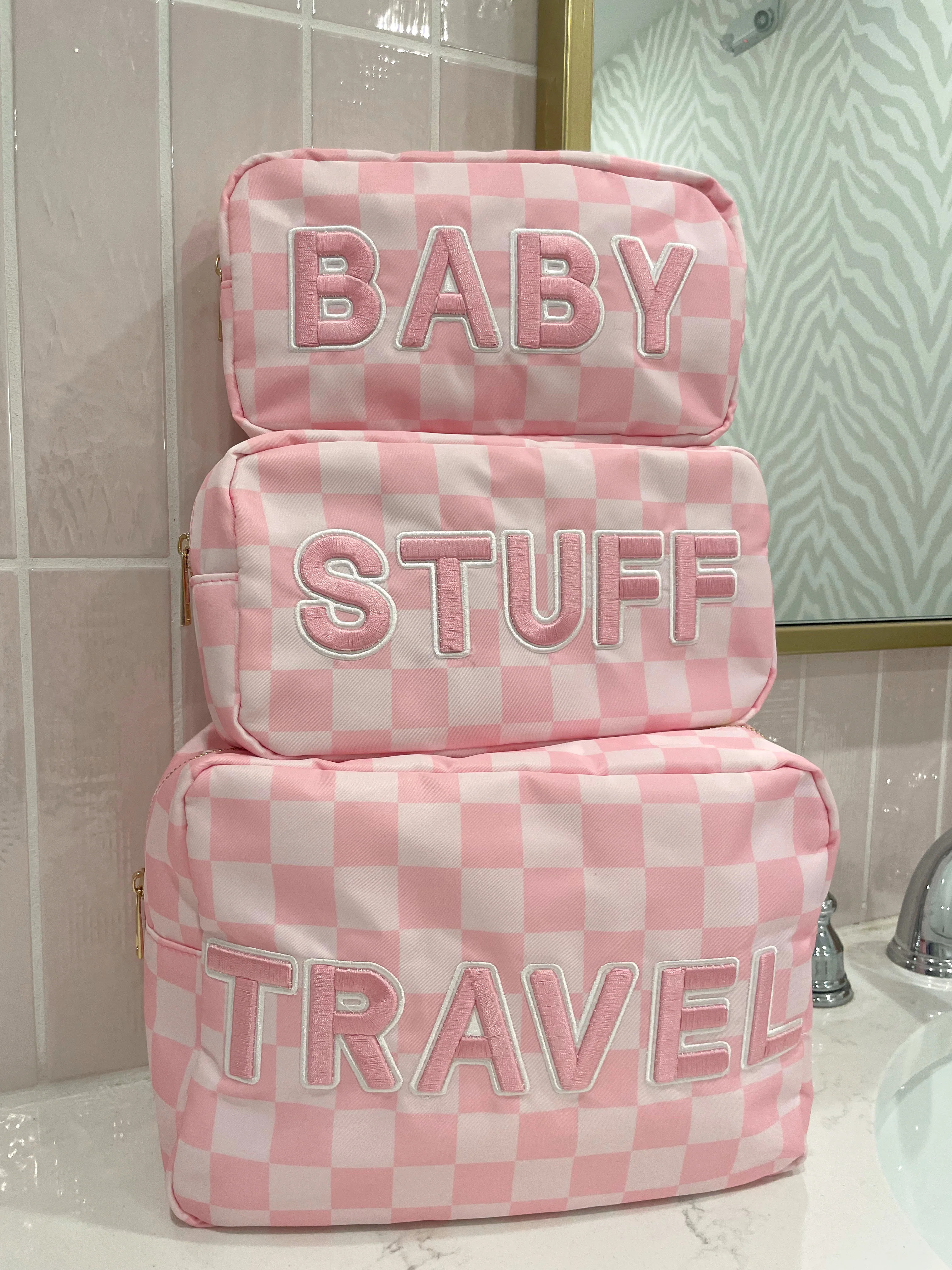 Travel XL - Pink Checkered | KenzKustomz