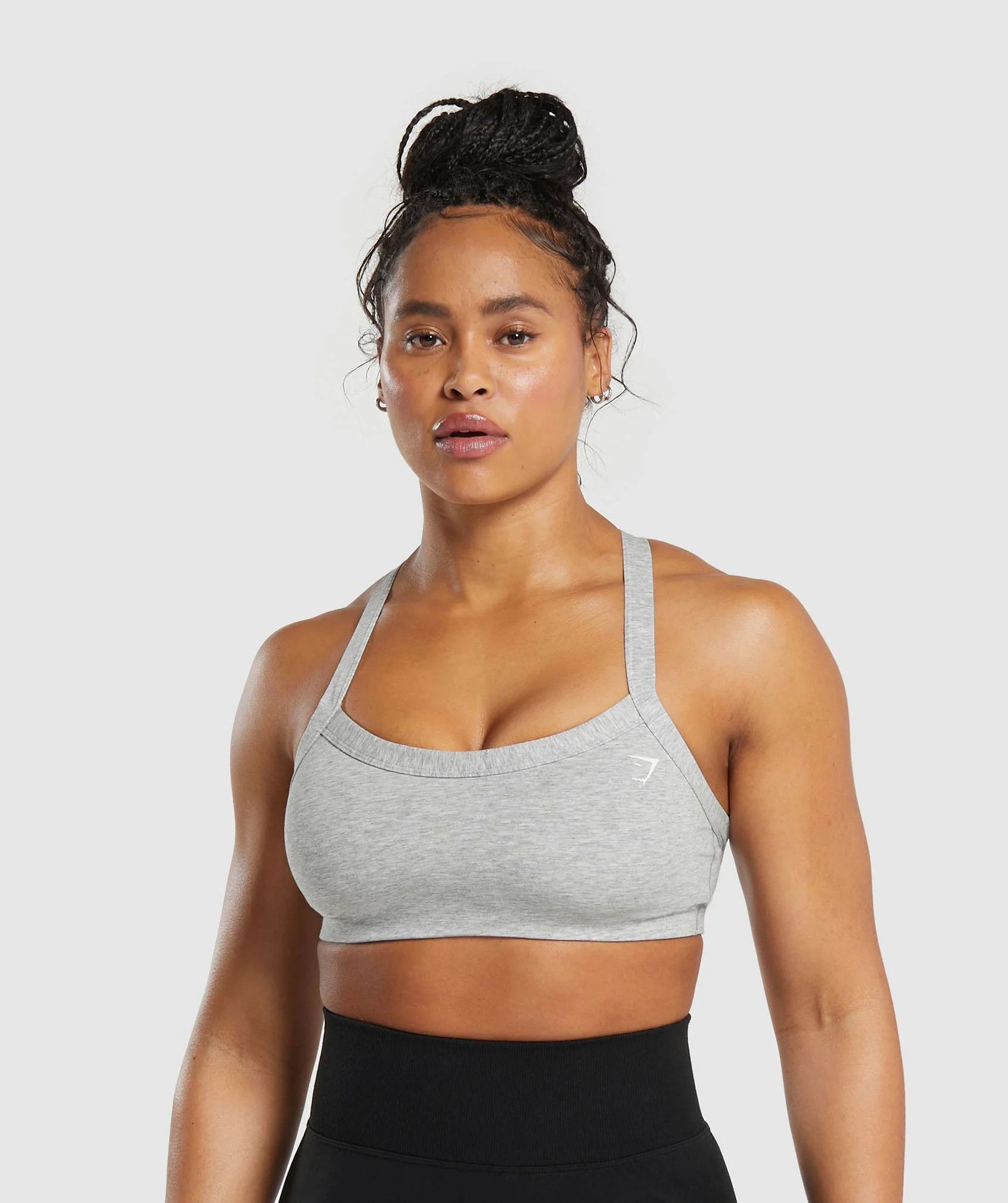 Gymshark Cotton Lifting Sports Bra - Light Grey Core Marl | Gymshark US