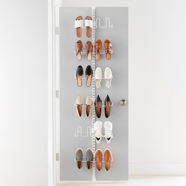 Elfa Utility Shoe Over the Door Rack Solution Platinum | The Container Store