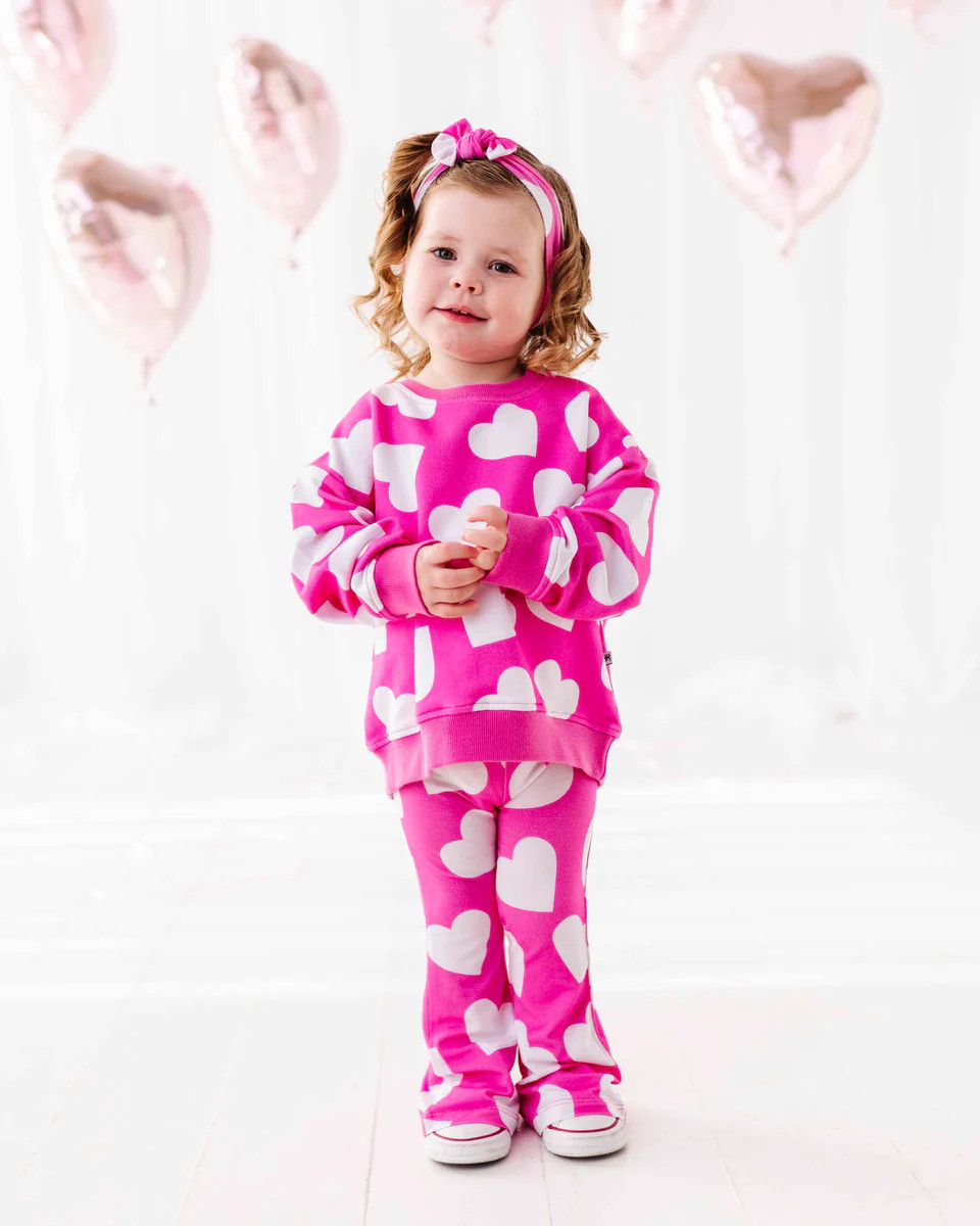 Heart It All Before Crew Neck & Bell Bottoms Set | Bums & Roses