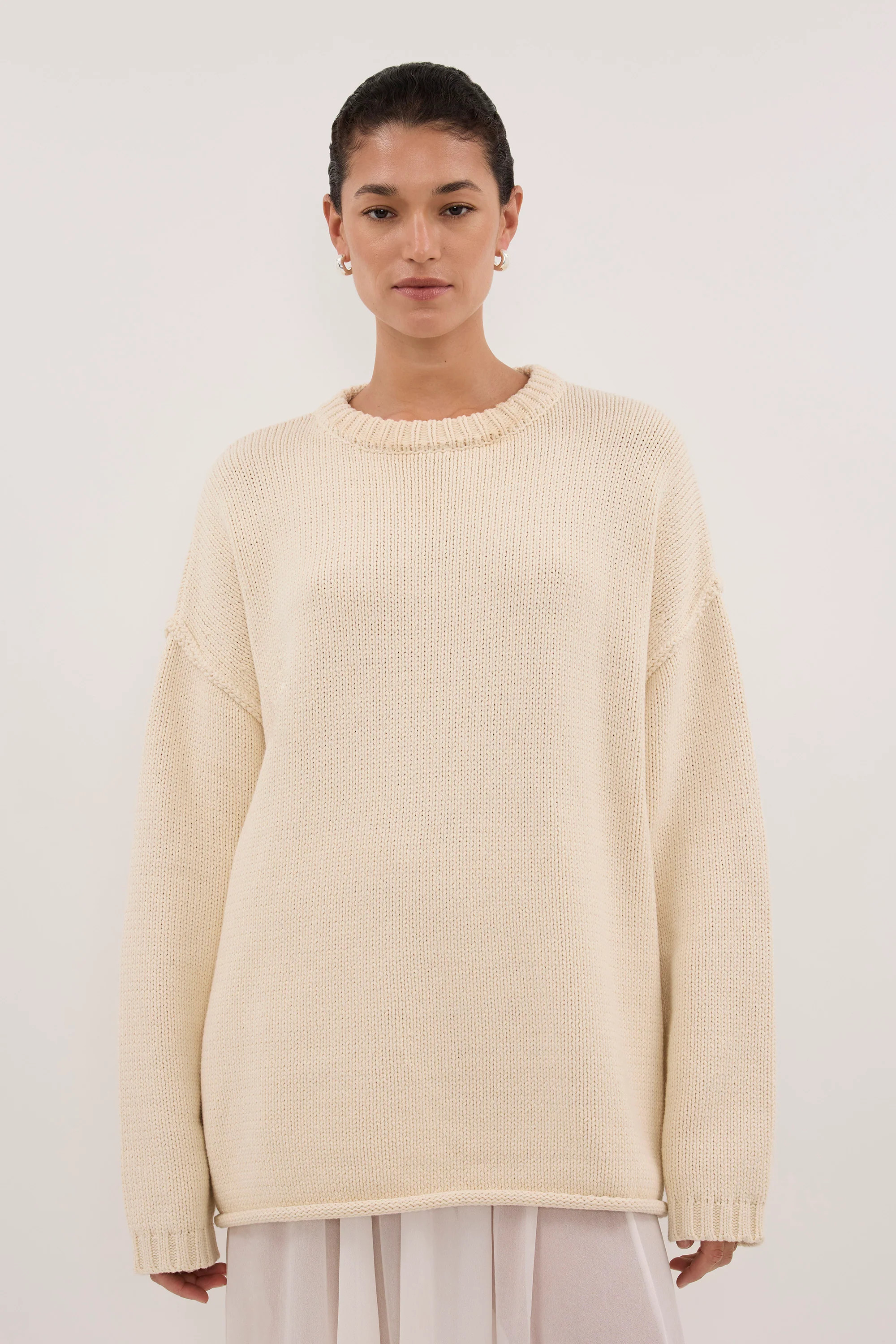 JETT STRAW KNIT LONGLINE JUMPER | DISSH