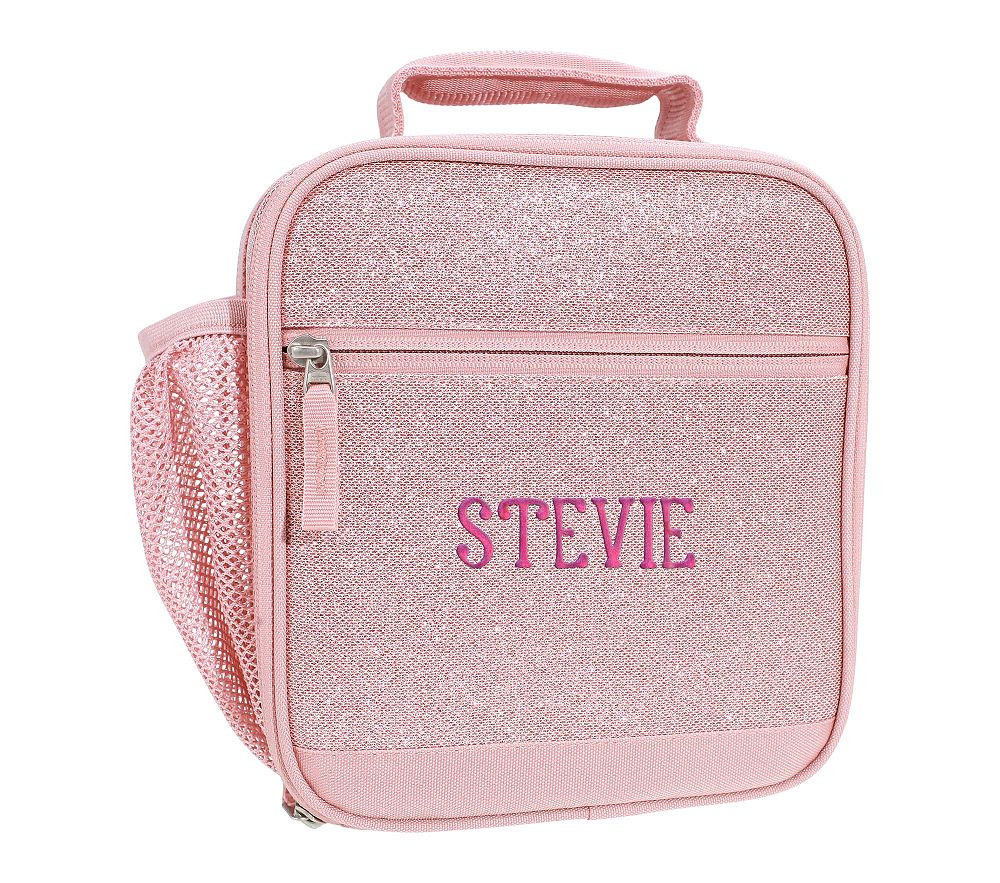 Pink Sparkle Glitter Mackenzie Classic RPET Lunch Box | Pottery Barn Kids