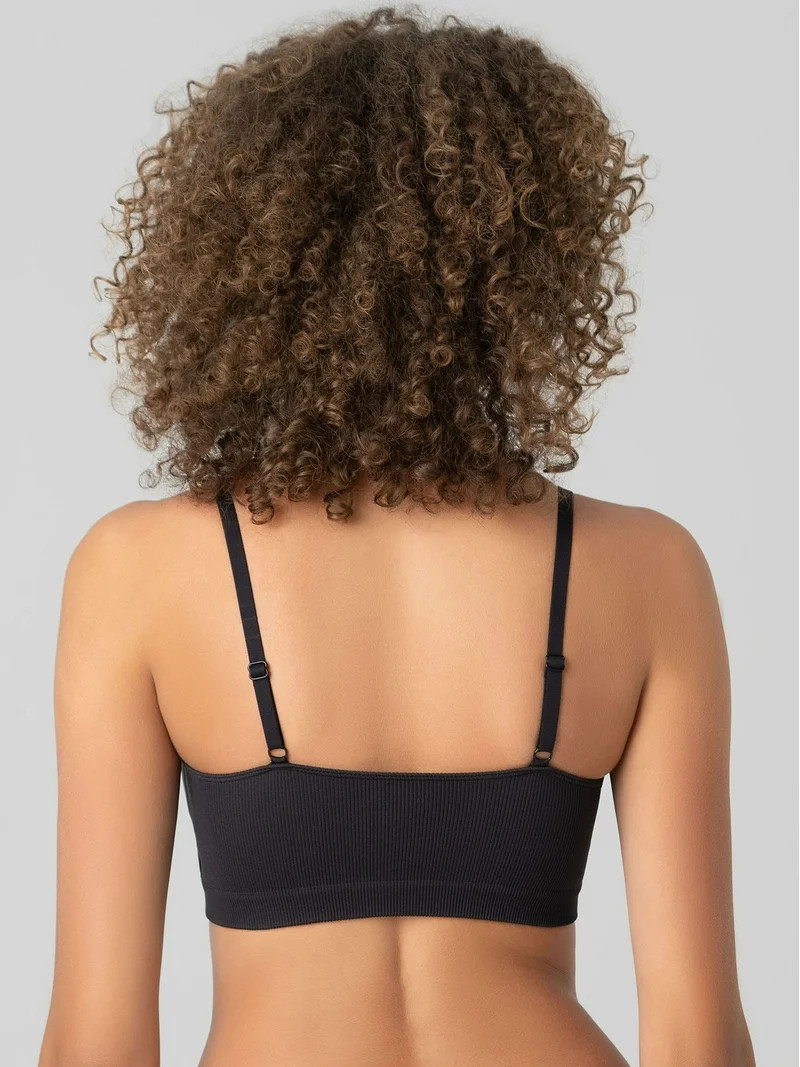 No Boundaries Seamless Ribbed Cami Bralette, Women\u2019s and Women\u2019s Plus, Sizes XS-3XL | Walmart (US)